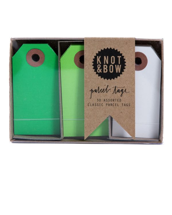 Parcel Tag Trio Box, Green Mix
