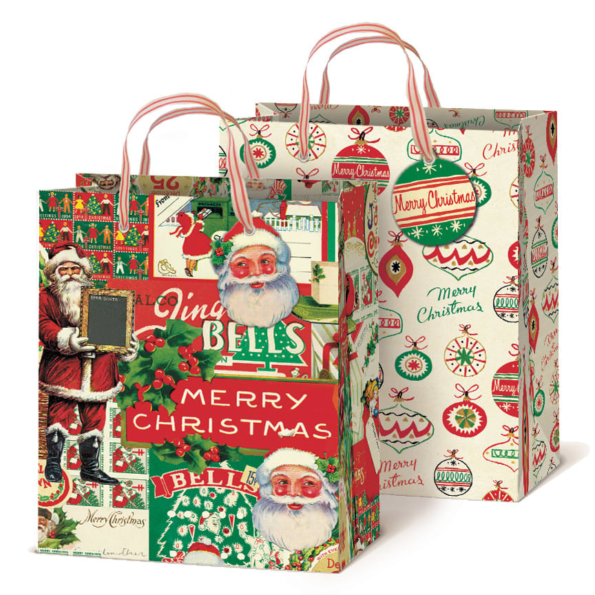 Vintage christmas top gift bags