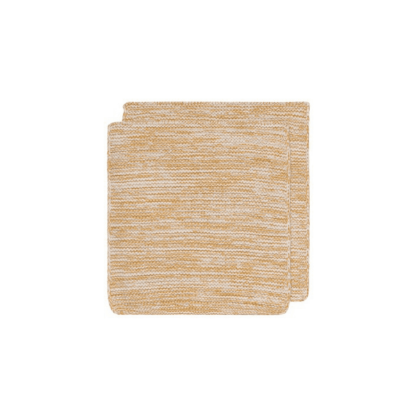 Ochre Heirloom Knit Dishcloths, Set/2