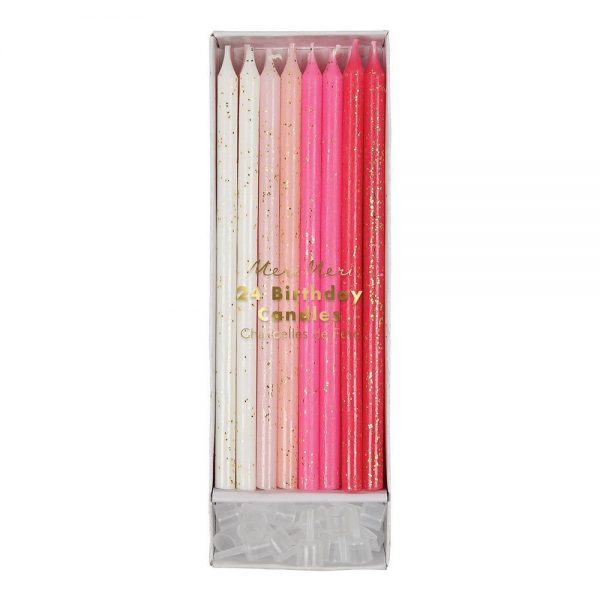 Pink Glitter Candles