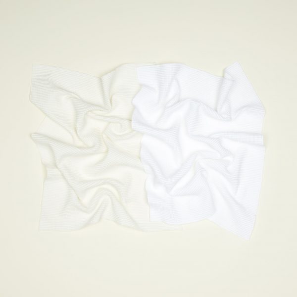 Essential Waffle Dish Towels, Ivory/White