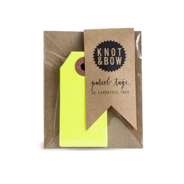 Neon Yellow Parcel Tags