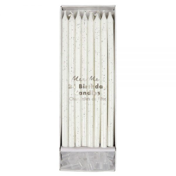 Silver Glitter Candles