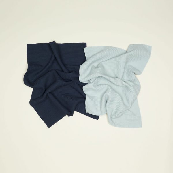 Essential Waffle Dish Towels, Sky/Peacock