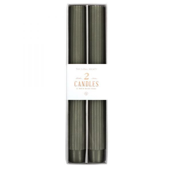 Fancy Taper Candles, Moss/10"