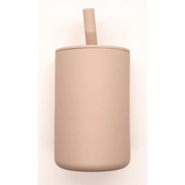 Silicone Cup w/ Straw, Taupe