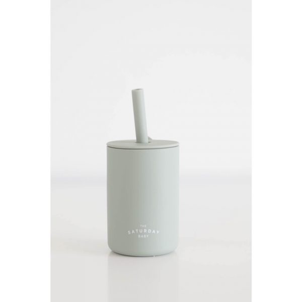 Silicone Straw Cup, Sage
