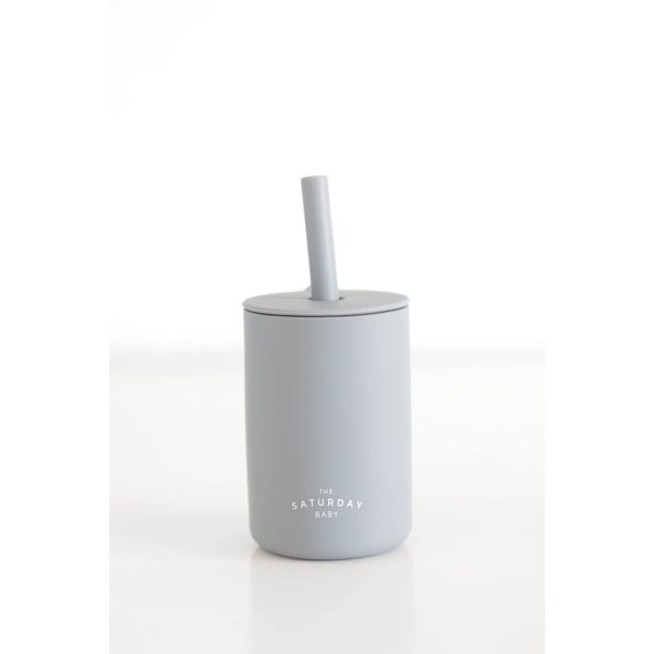 Silicone Straw Cup, Sky
