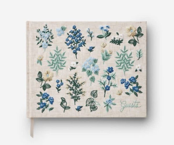 Wildwood Embroidered Fabric Guest Book