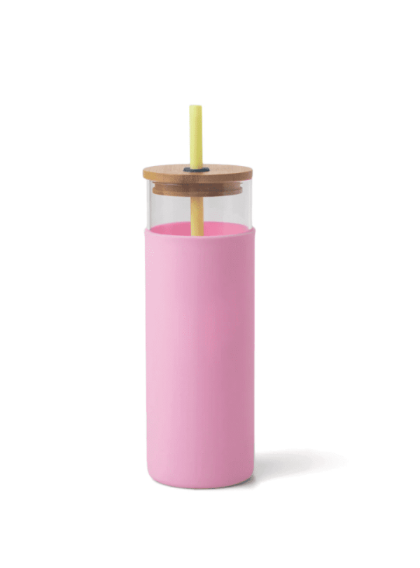 Citron/Pink Tumbler w/ Straw Typo Market