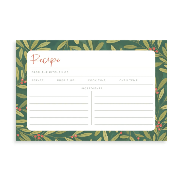 Holly Border Recipe Cards