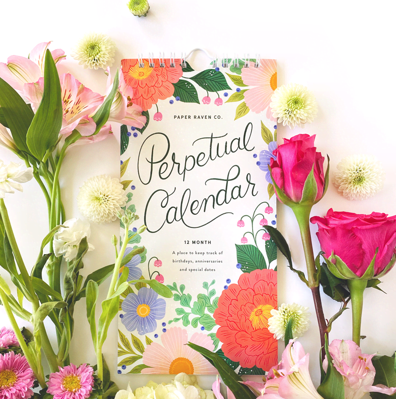 Always Floral Perpetual Calendar Typo Market