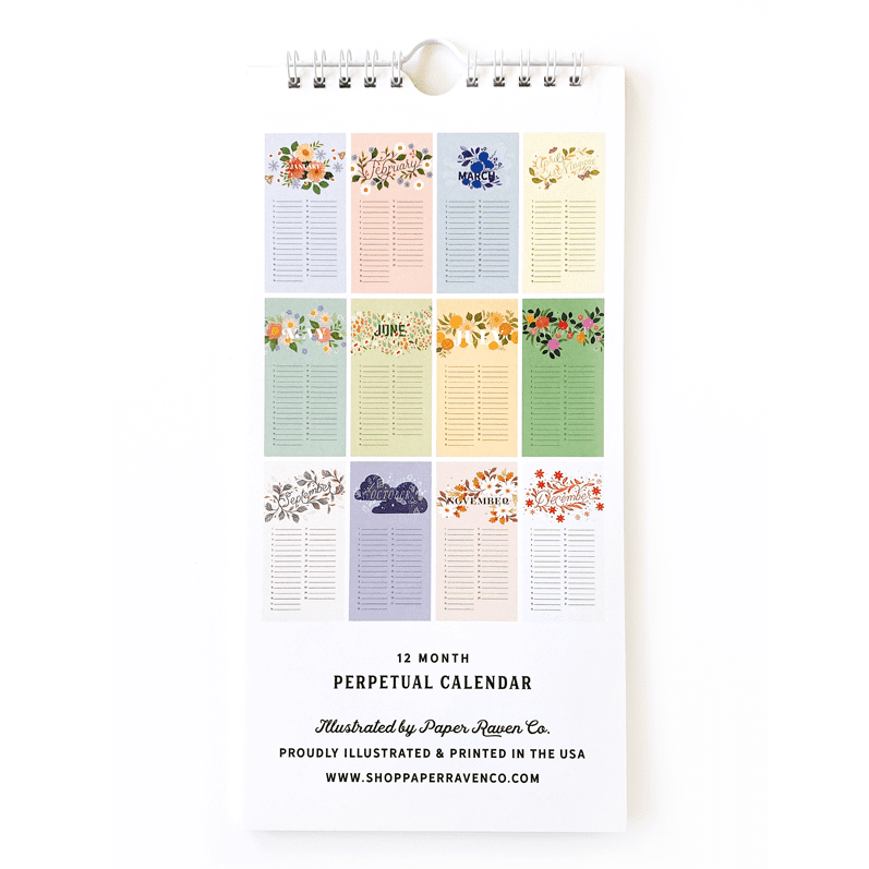 Always Floral Perpetual Calendar Typo Market