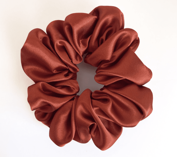 Rust Satin Scrunchie