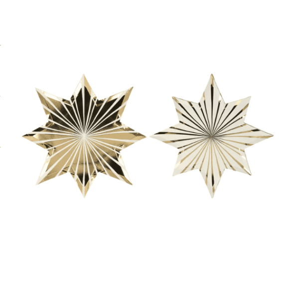 Gold Stripe Star Plates