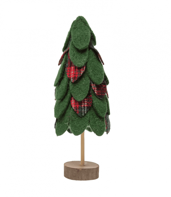 Wool Felt Tree w/ Plaid Leaves