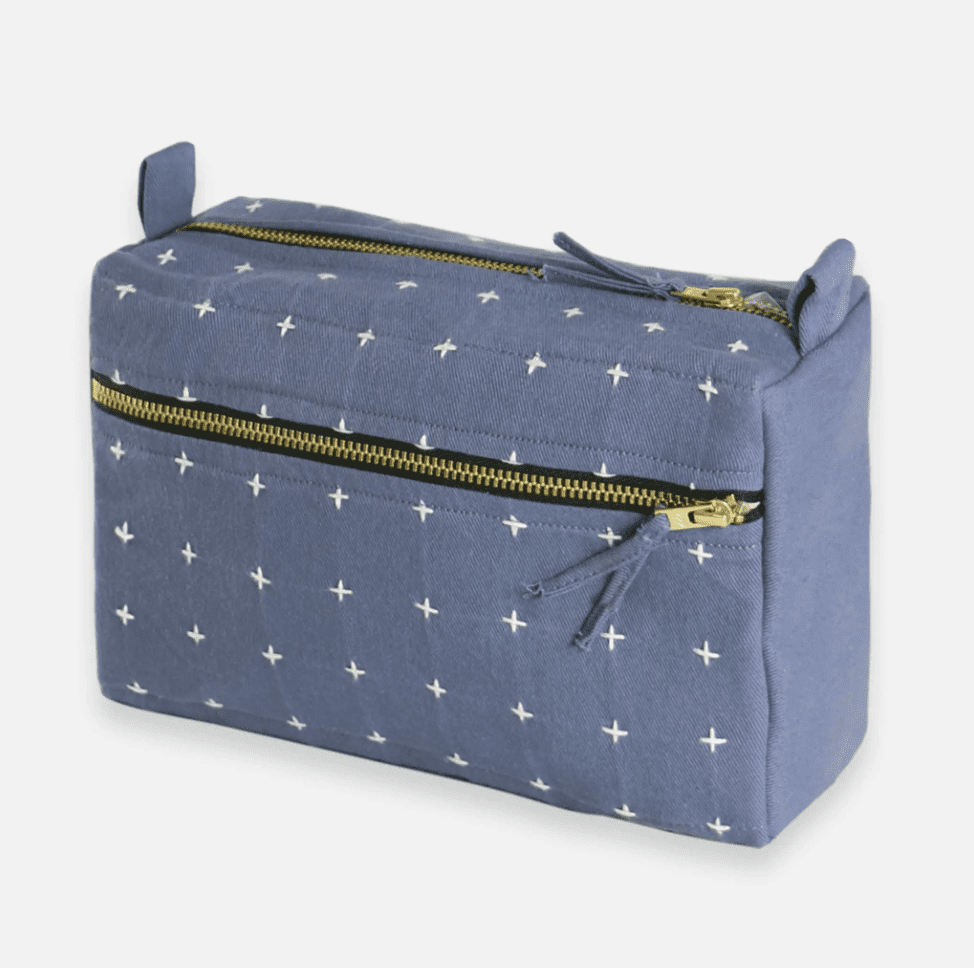 Slate CrossStitch Toiletry Bag Typo Market