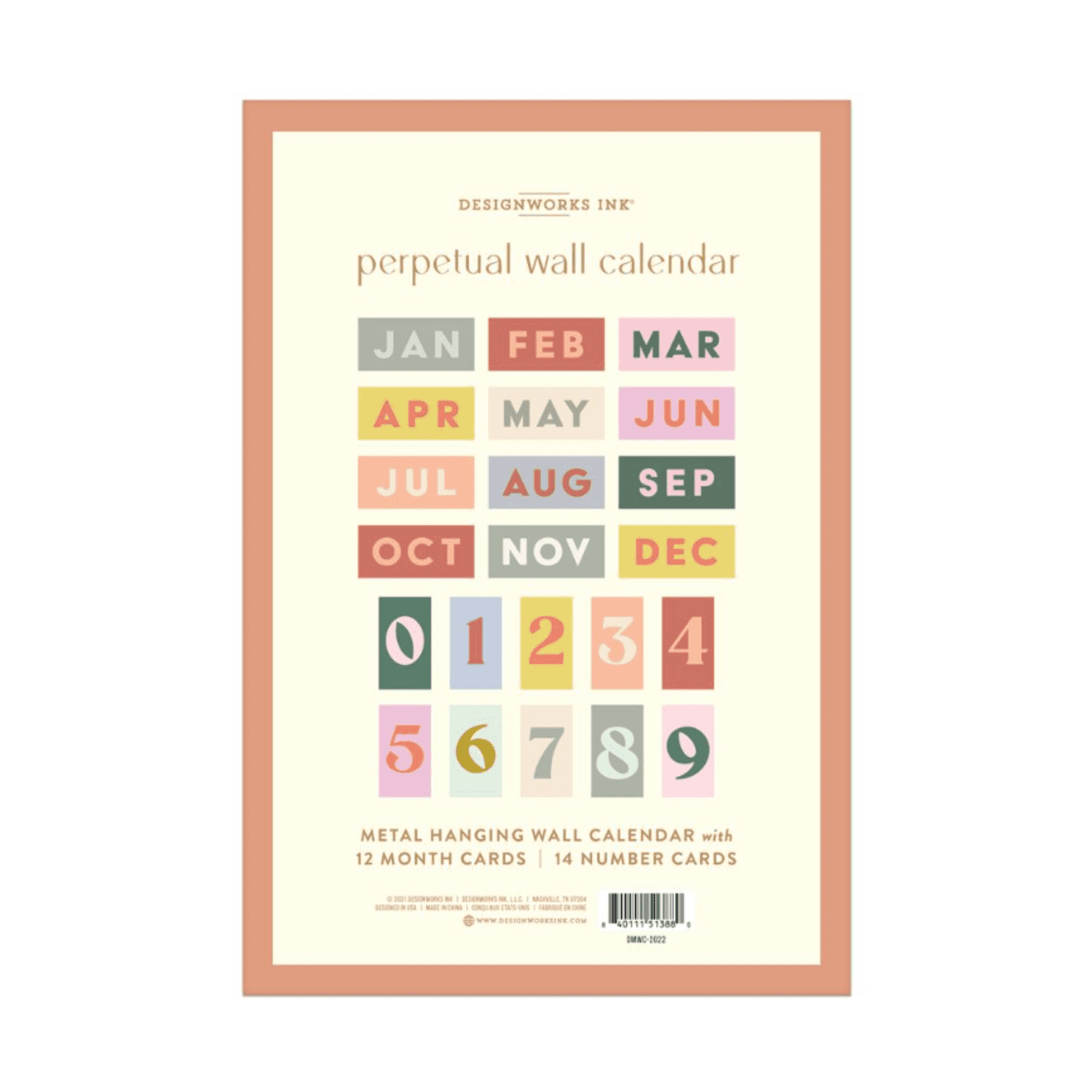 Perpetual Wall Calendar Typo Market