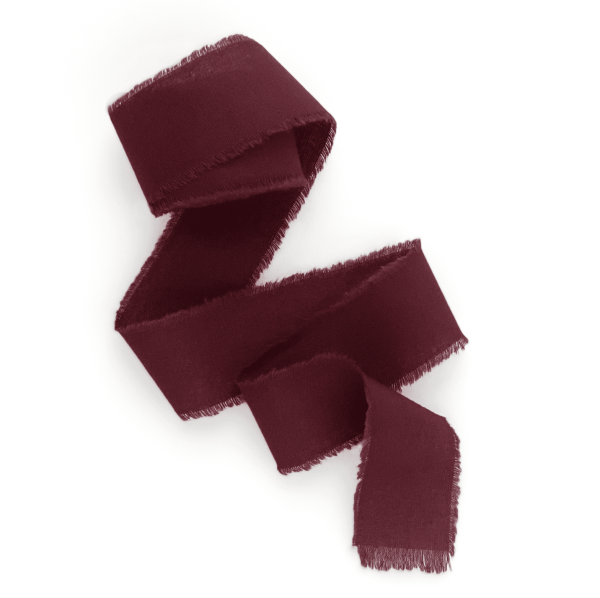 Burgundy Cotton Ribbon, 5 yds