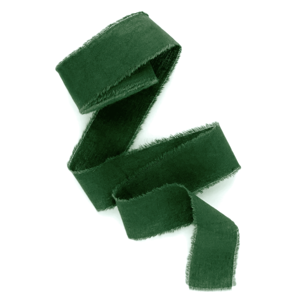 Dark Green Cotton Ribbon, 5 yds