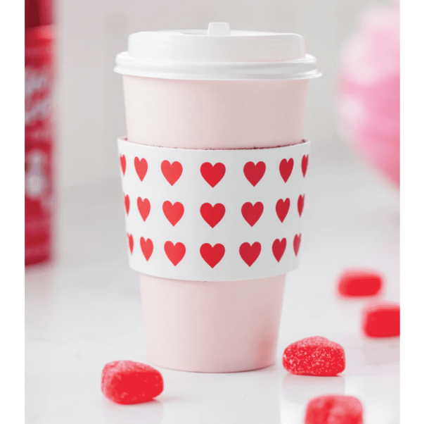Pink w/ Mini Red Hearts To-Go Cups