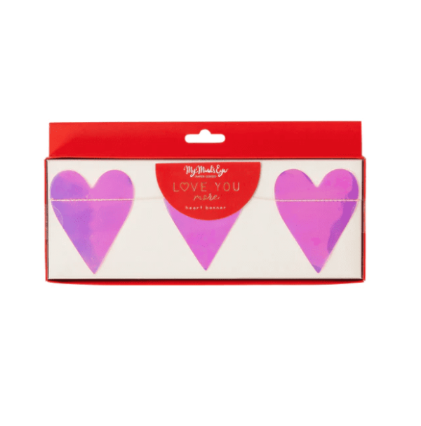 Valentine Iridescent Heart Banner