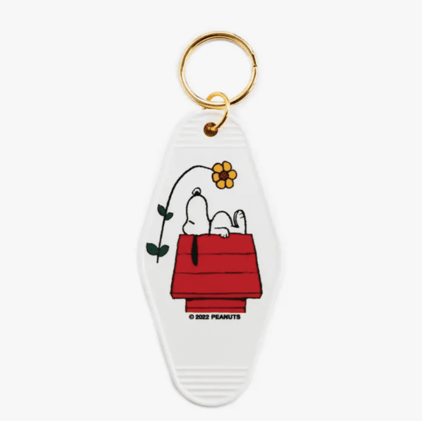 Snoopy Doghouse Flower Key Tag