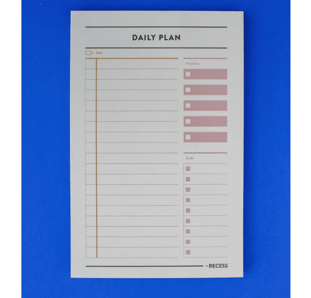 Daily Planner Pad Typo Market