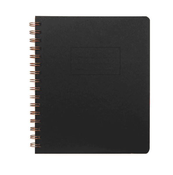 Standard Notebook, Black/Lined Typo Market