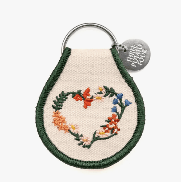 Patch Keychain - Floral Heart Wreath