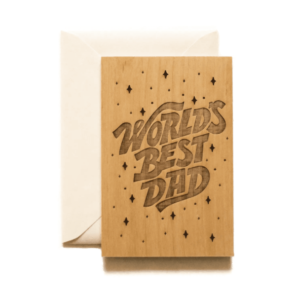 World's Best Dad Wood Card