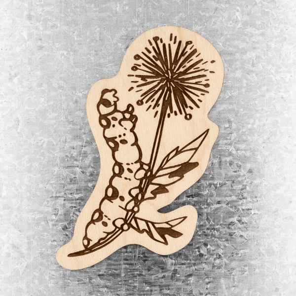 Caterpillar Wood Magnet