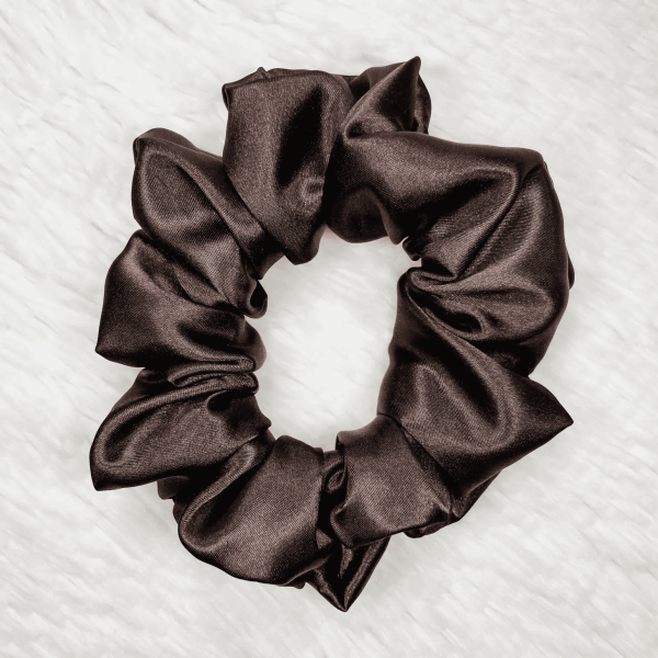 Mocha Satin Scrunchie