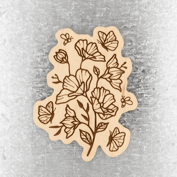 Pollinators Wood Magnet