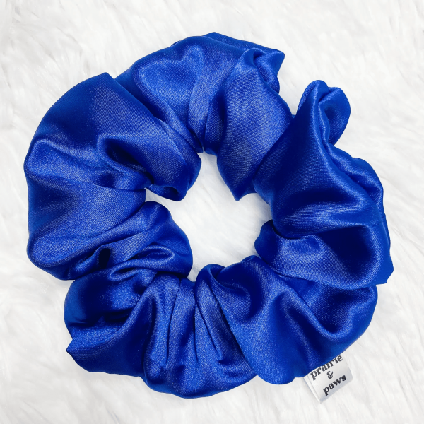 Royal Blue Satin Scrunchie