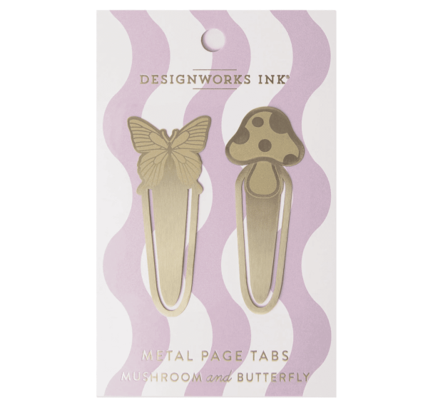 Brass Page Tabs, Mushrooms + Butterfly