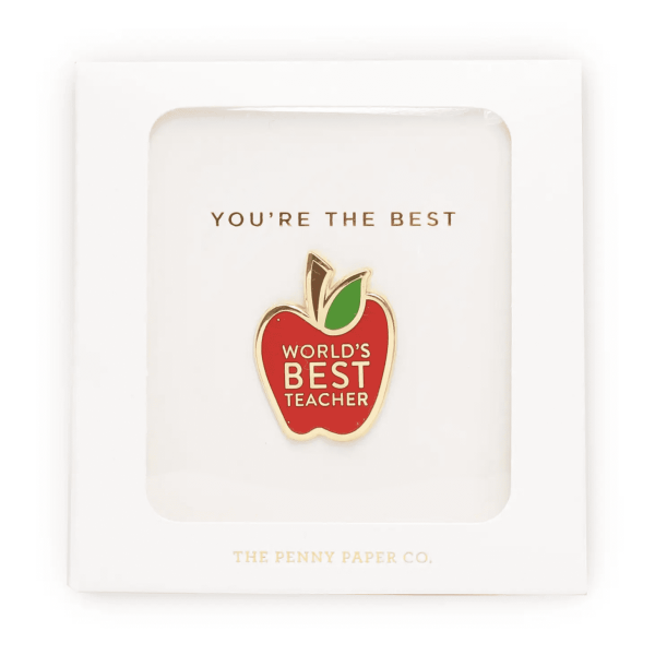 World's Best Teacher Enamel Pin Set
