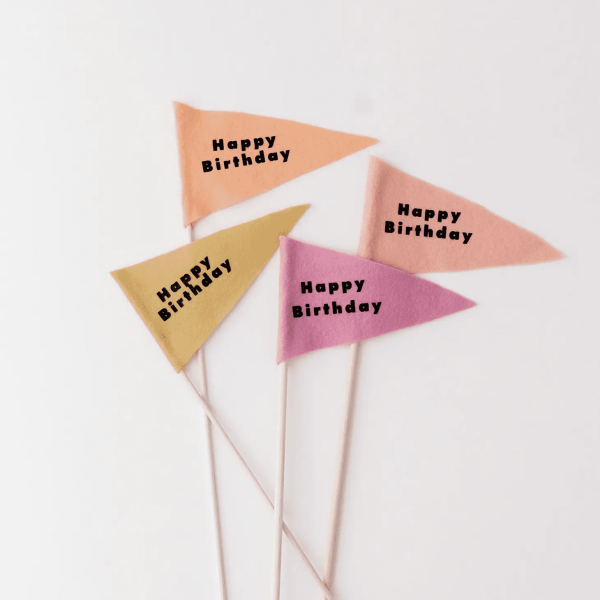 Birthday Flag, Bright Pink
