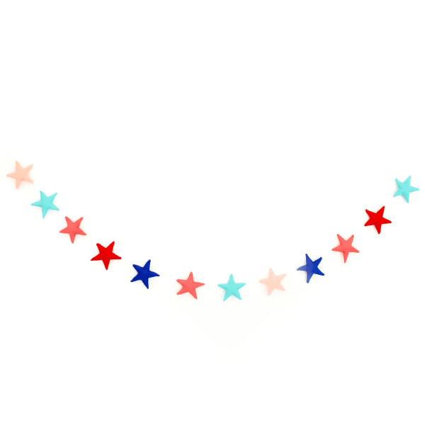 Red, White & Blue Stars Felt Garland