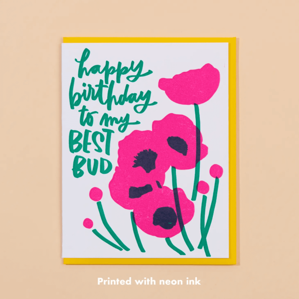 Best Bud Birthday Card