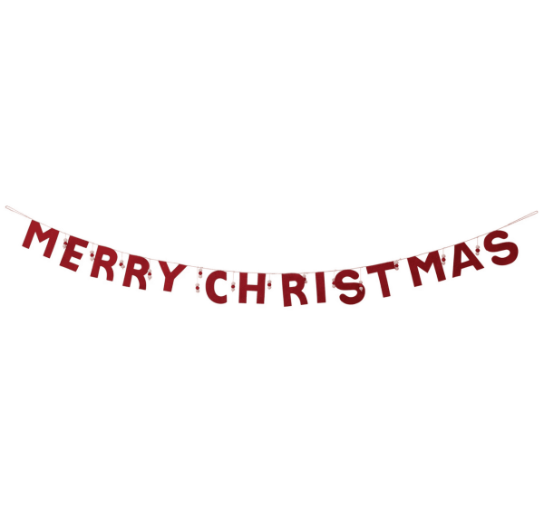 Wool Felt Merry Christmas Garland