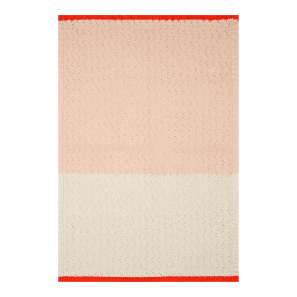 Cotton Knit Stroller Blanket, Pink & Cream