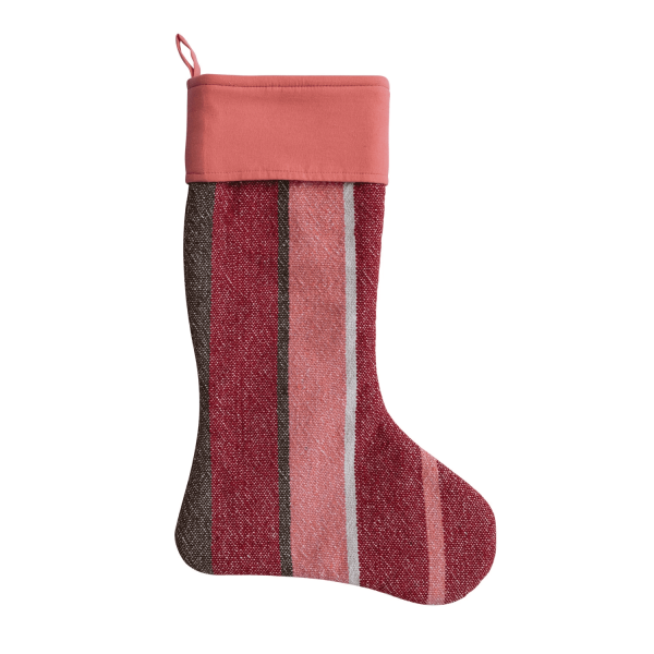 Red & Pink Striped Stocking
