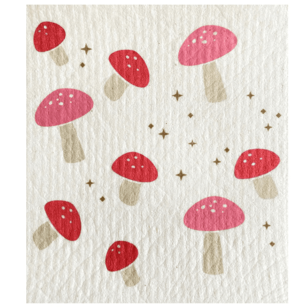 Mushrooms Swedish Dishcloth