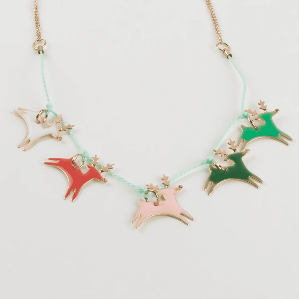 Reindeer Enamel Necklace
