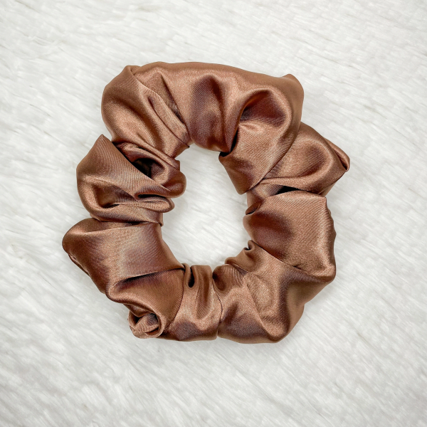 Fawn Satin Scrunchie