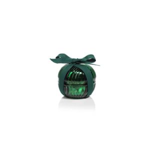 Siberian Fir Fluted Round Candle, Green