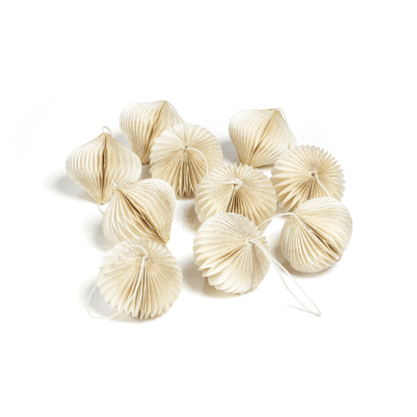 Paper Onion Shape Garland, Ivory/59"