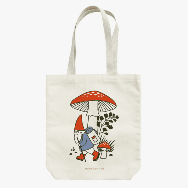 Hiking Gnome Tote Bag