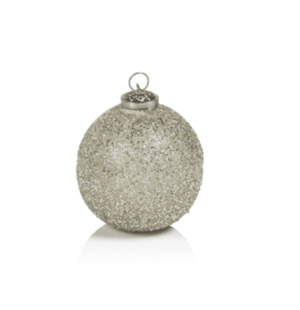 Silver Glitter Ornament Candle, Siberian Fir